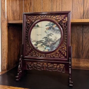 Vintage Chinese silk embroidered art in original box